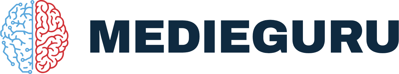 Medieguru-logo, mørk